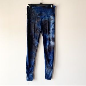 Style5 black and blue tie dye leggings